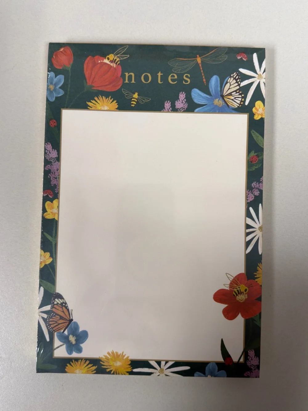 Lady JAYNE Brown Ivory Green Botanical Gold Tone Guilded Pages Lined Notepad